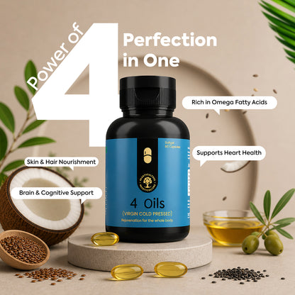 4 Oils Capsule — An Ode to Timeless Nourishment · 60 Veg Softgels
